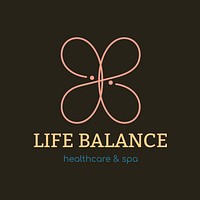 Spa logo, business branding design, life balance text