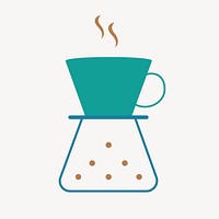 Coffee logo, food icon flat design illustration, chemex drip coffee