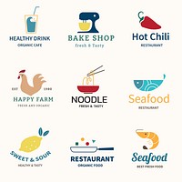 Food business logo, branding design set