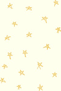 Star pattern background yellow doodle, simple design