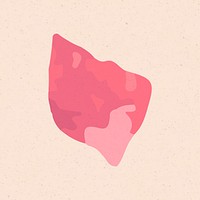 Pink stone shape, abstract Memphis element 
