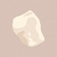 Stone shape design element, beige background