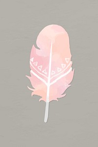 Vector Boho style pastel feather 