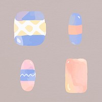 Pastel boho bead design illustration set