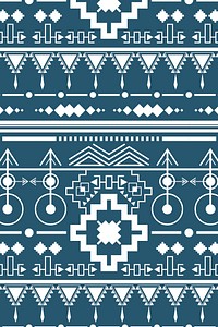 Seamless pattern background, seamless tribal vector, white and blue textile