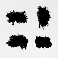 Black brush banner graphic element set