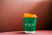 Colorful disposable cup mockup psd