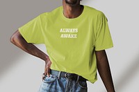 Editable t-shirt mockup, unisex apparel design psd