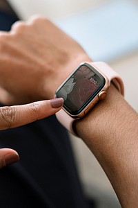 Woman wearing a smart watch