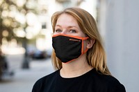 COVID-19 face mask mockup, protective accessory psd