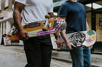 Skateboard mockup, sport, hobby equipment psd