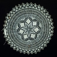 Round doily of knitting. Original from the Minneapolis Institute of Art.