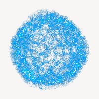 Blue glitter abstract circle collage element psd