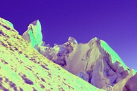 Snow mountain background, retro style