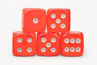 Red dice, entertainment, gambling object