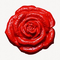 Red rose flower, collage element psd