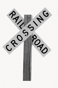 Railroad crossing sign, isolated image