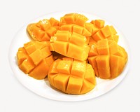 Fresh cut mangoes collage element, food design  psd