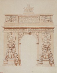 Decoration of the Arc de Triomphe project, on the occasion of the solemn entry of Napoleon and Marie-Louise (1812). Original from the Smithsonian.