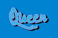Handwritten Queen blue typography retro wallpaper