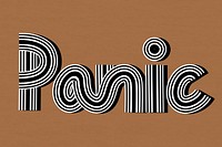 Retro panic text lettering concentric font typography doodling