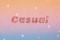 Glittery casual word typography font 