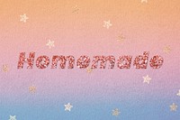 Glittery homemade word typography font
