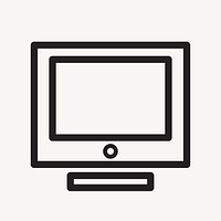 Computer icon, black & white illustration design element vector 