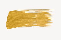 Gold brush stroke collage element, luxury design psd