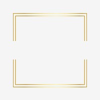 Gold frame collage element, square design vector