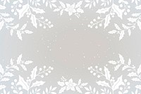 Christmas background, white holly frame design