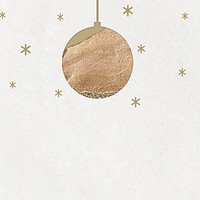 Gold Christmas ball, off-white background design
