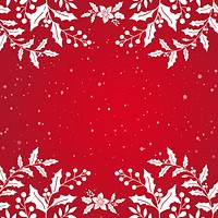 Christmas red desktop wallpaper, white holly border design