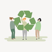 Recycle symbol, green design vector