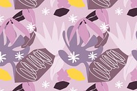 Floral pattern collage element, purple design vector