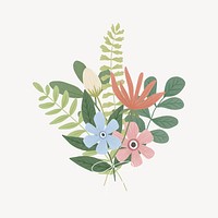 Tropical flowers collage element, botanical design vector