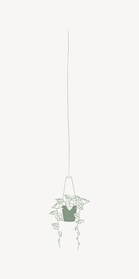 Pothos doodle houseplant element vector