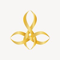 Aesthetic clinic logo element, gold illustration psd