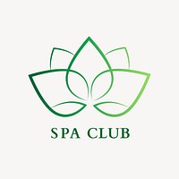 Spa center logo template, gradient design vector