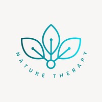 Nature therapy logo template, gradient design vector