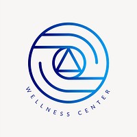 Wellness center logo template, gradient design psd