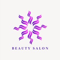 Beauty salon logo template, gradient design psd