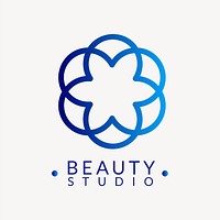 Beauty studio logo template, gradient design psd