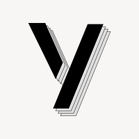 Y letter, cool geometric design element vector