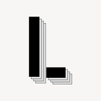 L letter, cool geometric design element vector