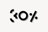 30% cool geometric font design element vector
