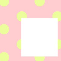 Pink polka dots  frame, geometric shape vector