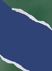 Blue background, ripped green paper border
