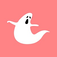 Halloween ghost sticker, cartoon doodle vector