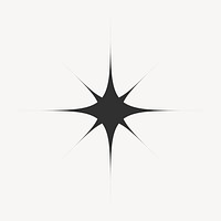 Black minimal starburst, aesthetic shape vector